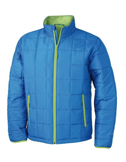 Men`s Padded Light Weight Jacket Aqua / Lime Green