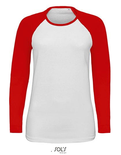 Women`s Milky Long Sleeve T-Shirt White / Red