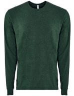 Unisex Sueded Long Sleeve Crew-T Heather Forest Green (Sueded)
