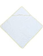 Piped Border Baby Towel With Hood Terry Lemon Yellow Piped Border Baby Towel With Hood Terry Lemon Yellow