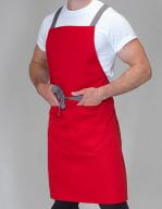 Apron with Grey Ties Crossover Red