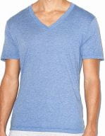 Unisex Tri-Blend Short Sleeve V-Neck T-Shirt Athletic Blue