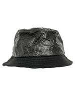 Crinkled Paper Bucket Hat Black