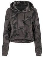 Ladies` Camo Cropped Hoody Dark Camo