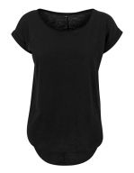 Ladies` Long Slub Tee Black