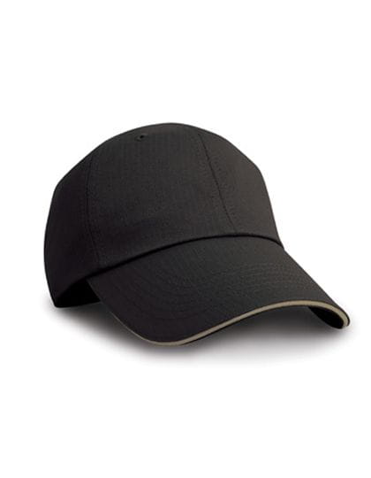 Herringbone Cap with Sandwich Peak Black / Tan