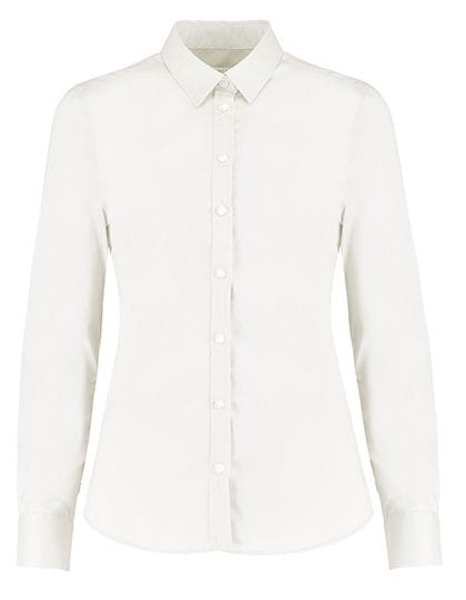 Ladies` Tailored Fit Stretch Oxford Shirt Long Sleeve White