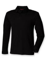 Men`s Long Sleeved Stretch Polo Black