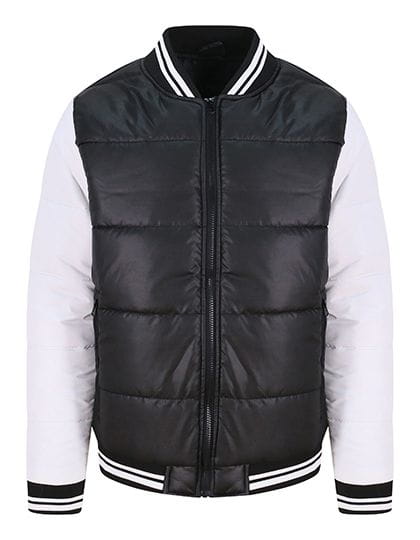 Varsity Puffer Jacket Jet Black / White