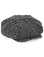 Heritage Baker Boy Cap Charcoal Herringbone