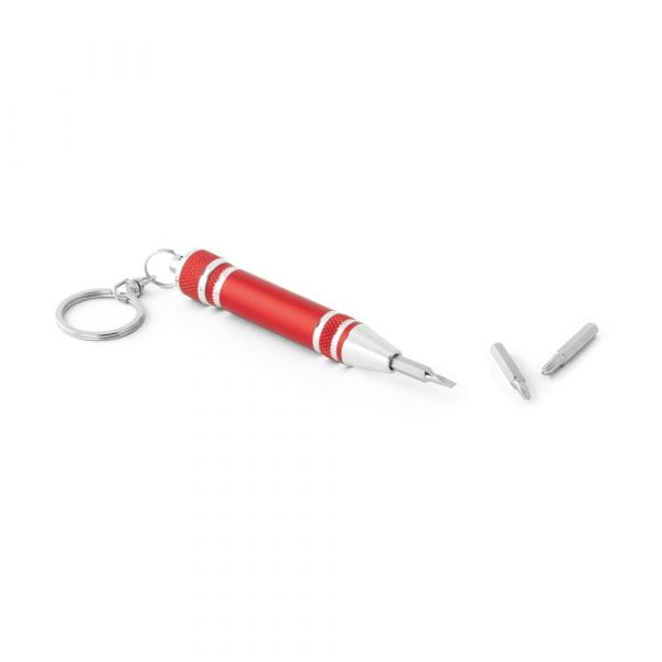 BASALT. Mini-Werkzeugset mit Schlüsselanhänger Rot