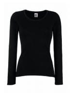 Ladies Valueweight Longs Sleeve T Black