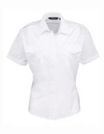 Ladies` Pilot Shirt Shortsleeve White