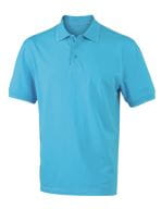 Men`s Elastic Polo Aqua / White