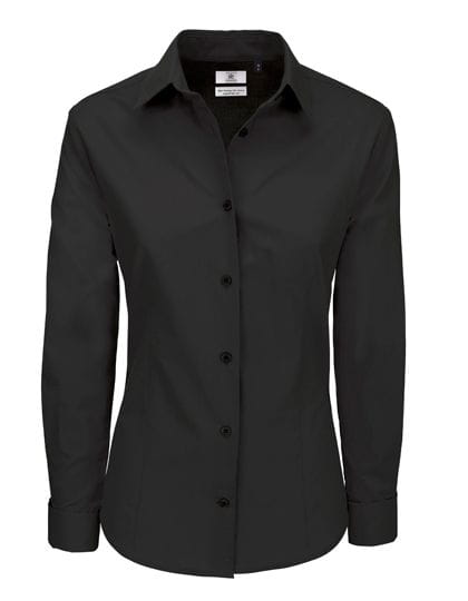 Poplin Shirt Heritage Long Sleeve / Women Black