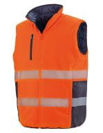 Reversible Soft Padded Safety Gilet Fluorescent Orange / Navy