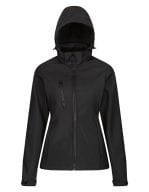 Womens Venturer 3-layer Printable Hooded Softshell Jacket Black / Black