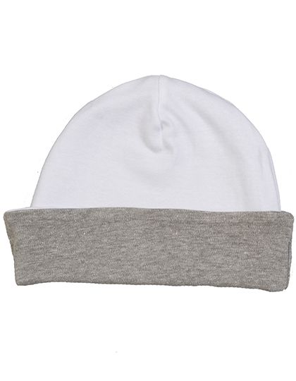 Baby Reversible Slouch Hat White / Heather Grey Melange