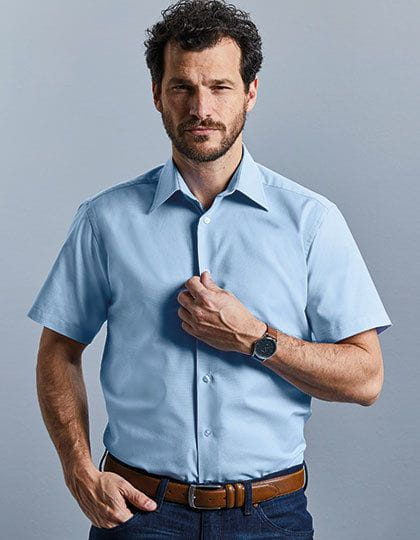 Men`s Short Sleeve Tailored Oxford Shirt