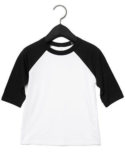 Toddler 3/4 Sleeve Baseball Tee White / Black