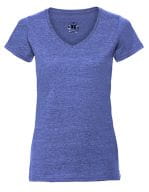 Ladies`  V-Neck HD T Blue Marl