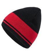 Knitted Beanie Black / Burgundy