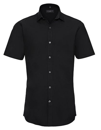 Men`s Short Sleeve Fitted Ultimate Stretch Shirt Black