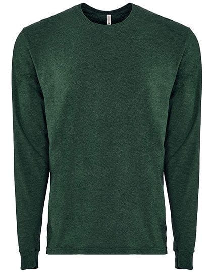 Unisex Sueded Long Sleeve Crew-T Heather Forest Green (Sueded)