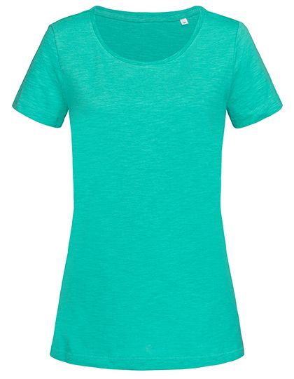 Sharon Slub Crew Neck Women Bahama Green