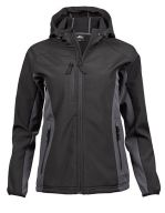 Womens Hooded Lightweight Performance Softshell Black / Dark Grey (Solid)