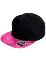 Bronx Flat Glitter Peak Snapback Cap Black / Pink