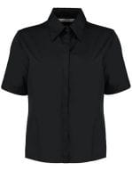 Women`s Tailored Fit Bar Shirt Short Sleeve Black