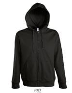 Men Hooded Zipped Jacket Seven Black