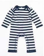 Baby Stripy Rompasuit Navy / Washed White