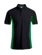 Men`s Function Contrast Polo Black / Kelly Green