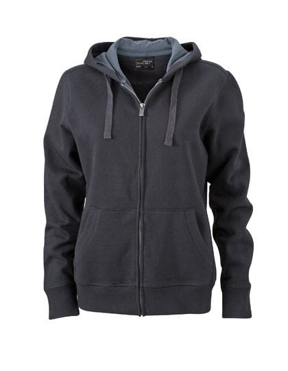 Ladies` Hooded Jacket Black / Carbon