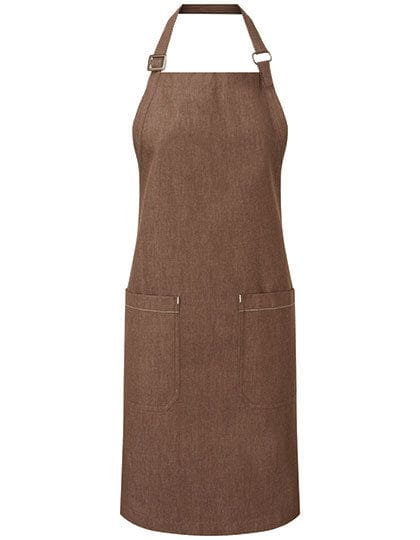 Organic Denim Fairtrade Bib Apron Brown Denim