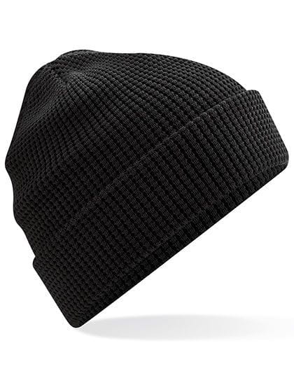 Organic Cotton Waffle Beanie Black