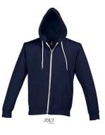 Unisex Hooded Zipped Jacket Silver Abyss Blue