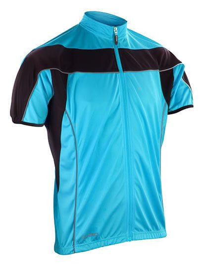 Men`s Bikewear Full Zip Performance Top Aqua / Black