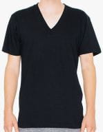 Unisex Fine Jersey V-Neck T-Shirt Black
