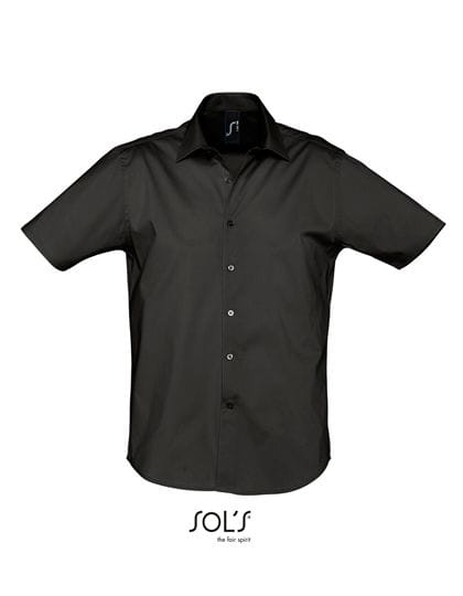 Men`s Stretch-Shirt Broadway Shortsleeve Black