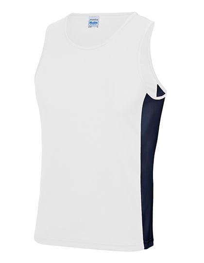 Men`s Cool Contrast Vest Arctic White / French Navy