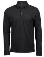 Fashion Long Sleeve Luxury Stretch Polo Black