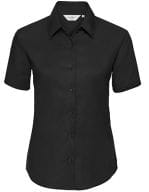 Ladies` Short Sleeve Classic Oxford Shirt Black