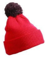 Pompon Hat with Brim Berry / Maroon