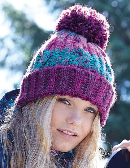 Corkscrew Pom Pom Beanie