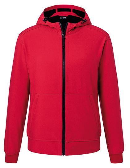 Men`s Hooded Softshell Jacket Red / Black