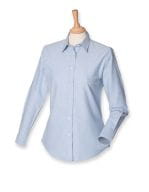 Ladies` Classic Long Sleeved Oxford Shirt Blue Oxford