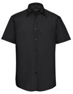 Men`s Short Sleeve Tailored Polycotton Poplin Shirt Black